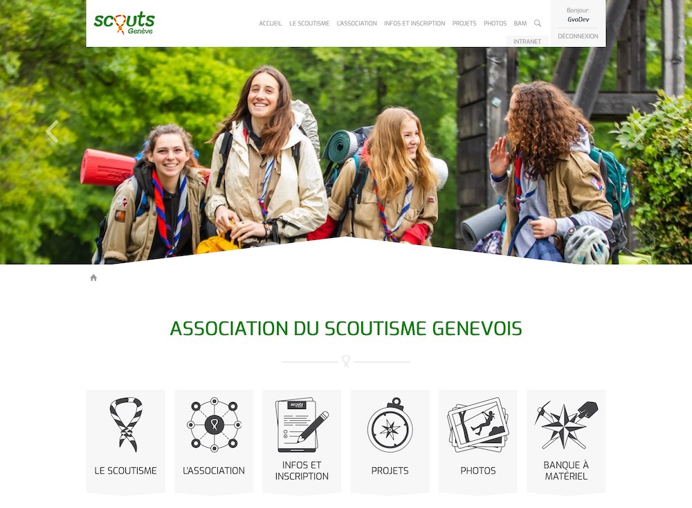 Apercu du site Scouts Geneve